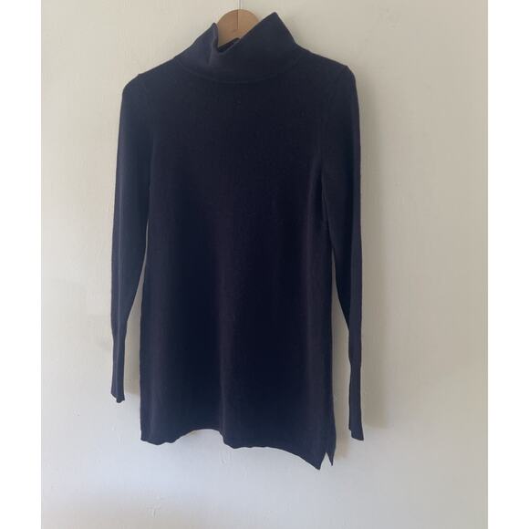 TALBOTS 100% Cashmere Navy Blue Turtleneck Sweater Size Small - Picture 1 of 3